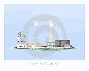 Solar thermal power plant supply electricity to the factory and city