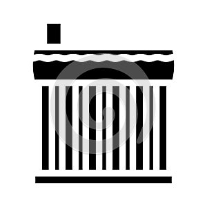 solar water heater glyph icon vector illustration