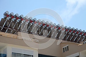 Solar water heaters on the roof