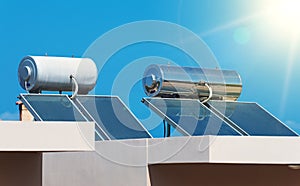 Solar water heating system.