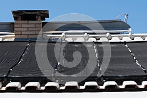 Solar water heating tubes system on the roof