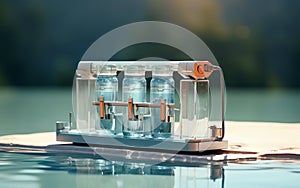 Solar Water Purifiers White Background -Generative Ai photo