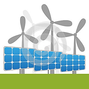 Solar and windmills power plants