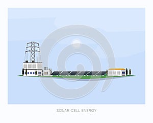 Solarcell power plant supply electricity to the factory and city photo