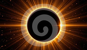 solaris eclipse gradient: obsidian core merging with rim bursting gold photo