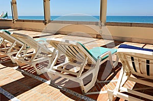 Solarium, hammocks, beach hotel