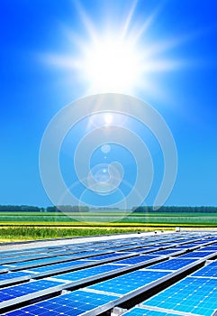 Solarpanels under sun
