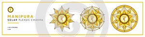 3 Solarplexus chakra symbols on transparent background photo
