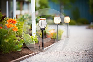 solarpowered garden lights along a pathway