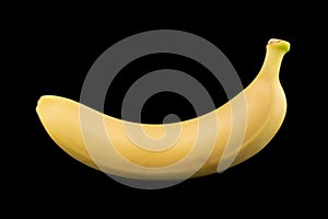 solated bananas. Banana fruit isolated on black mirror background. Ripe bananas with clipping path. Banana fruit close up. Banana