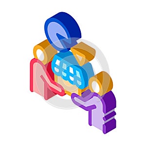 Sold business part isometric icon vector illustration