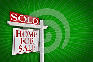 Sold Home For Sale Sign, Burst