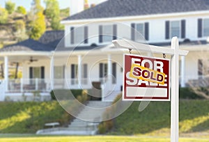 Sold Home For Sale Sign in Front of New House