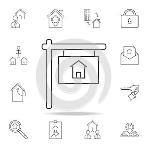 Sold icon, house sold out symbol. Set of sale real estate element icons. Premium quality graphic design. Signs, outline sym