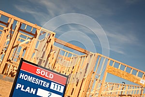 Sold Lot Sign at New Home Construction Site