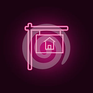 Sold neon icon. Elements of Real Estate set. Simple icon for websites, web design, mobile app, info graphics