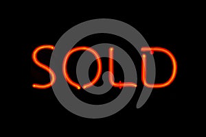 Sold neon sign