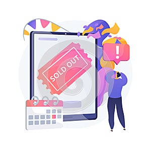 Sold-out event abstract concept vector illustration.