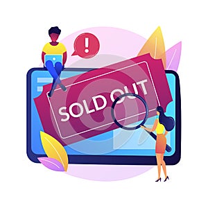 Sold-out event abstract concept vector illustration.