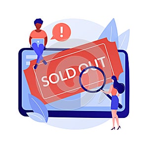 Sold-out event abstract concept vector illustration.