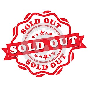 Sold out - grunge red sticker