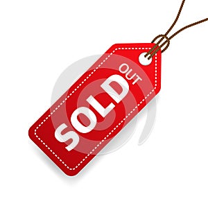 Sold out price tag sign. vector illustration