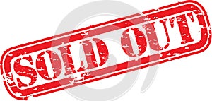 Sold out rubber stamp, vector