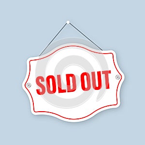 Sold out sign vector illustration.
