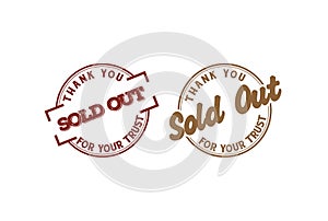 Sold Out Stamp Badge Emblem Logo for Done Deal Buy Sell Product Online Store Logo Design Vector