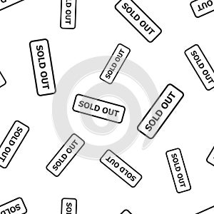 Sold out stamp seamless pattern. Business concept sold out pictogram. Vector illustration on white background.