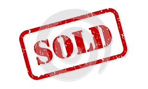 Sold Rubber Stamp Vector