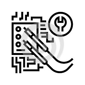 solder and repair electronic line icon vector illustration