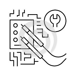 solder and repair electronic line icon vector illustration