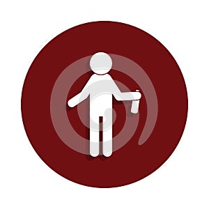 soldered man with a bottle icon in glyph badge style. One of bad habbits collection icon can be used for UI/UX