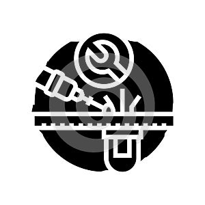 soldering components electronics glyph icon vector illustration