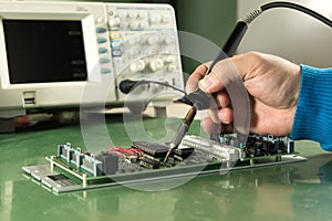 Soldering of electronic circuit board