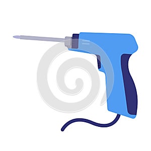 Soldering Gun Flat Illustration. Clean Icon Design Element on Isolated White Background