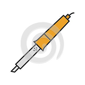 Soldering iron color icon