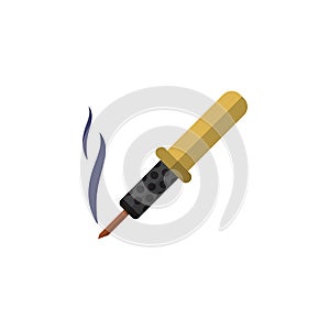 Soldering Iron Flat Icon. Repair Vector Element Can Be Used For Soldering, Iron, Copper Design Concept. photo