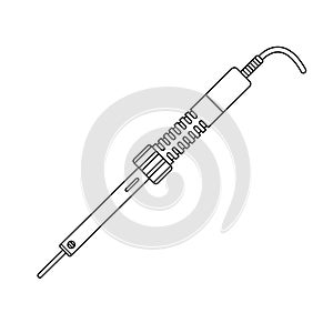 Soldering Iron Outline Icon Illustration on White Background