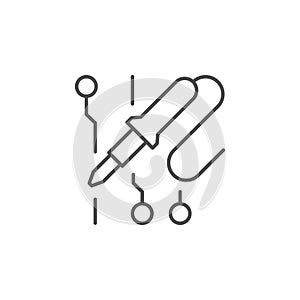 Soldering process line outline icon