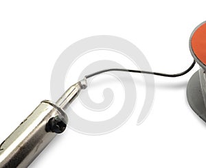 Soldering on a white background