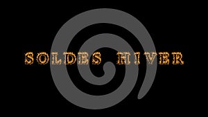 Soldes hiver fire text effect black background
