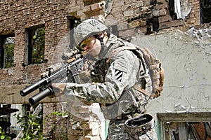 Soldier in action