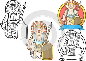 Soldier of ancient Egypt set of images