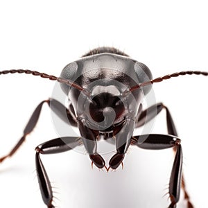 A soldier ant on a white background.