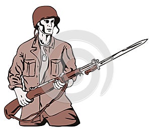 Soldier with bayonet