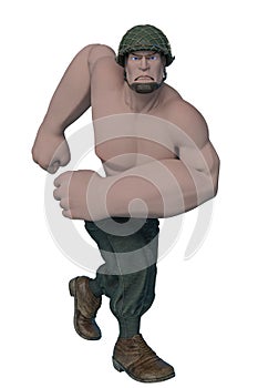 Soldier cartoon in a white background