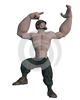 Soldier cartoon in a white background