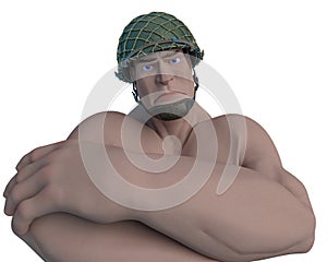 Soldier cartoon in a white background